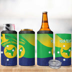 Personalised Australia Christmas Island 4 in 1 Can Cooler Tumbler Wilayah Pulau Krismas Flag Color - Aussie Hoodie
