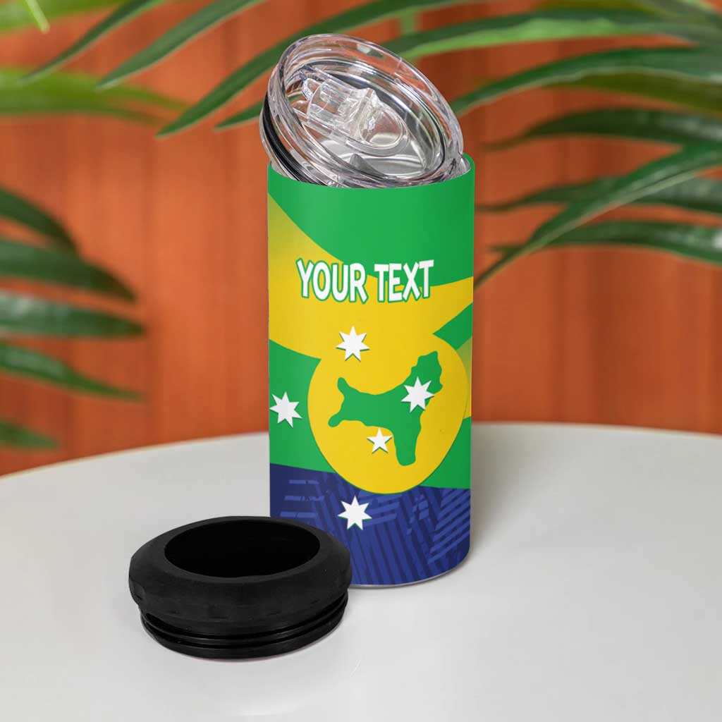Personalised Australia Christmas Island 4 in 1 Can Cooler Tumbler Wilayah Pulau Krismas Flag Color - Aussie Hoodie