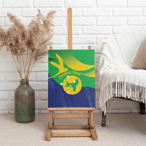 Australia Christmas Island Canvas Wall Art Wilayah Pulau Krismas Flag Color - Aussie Hoodie