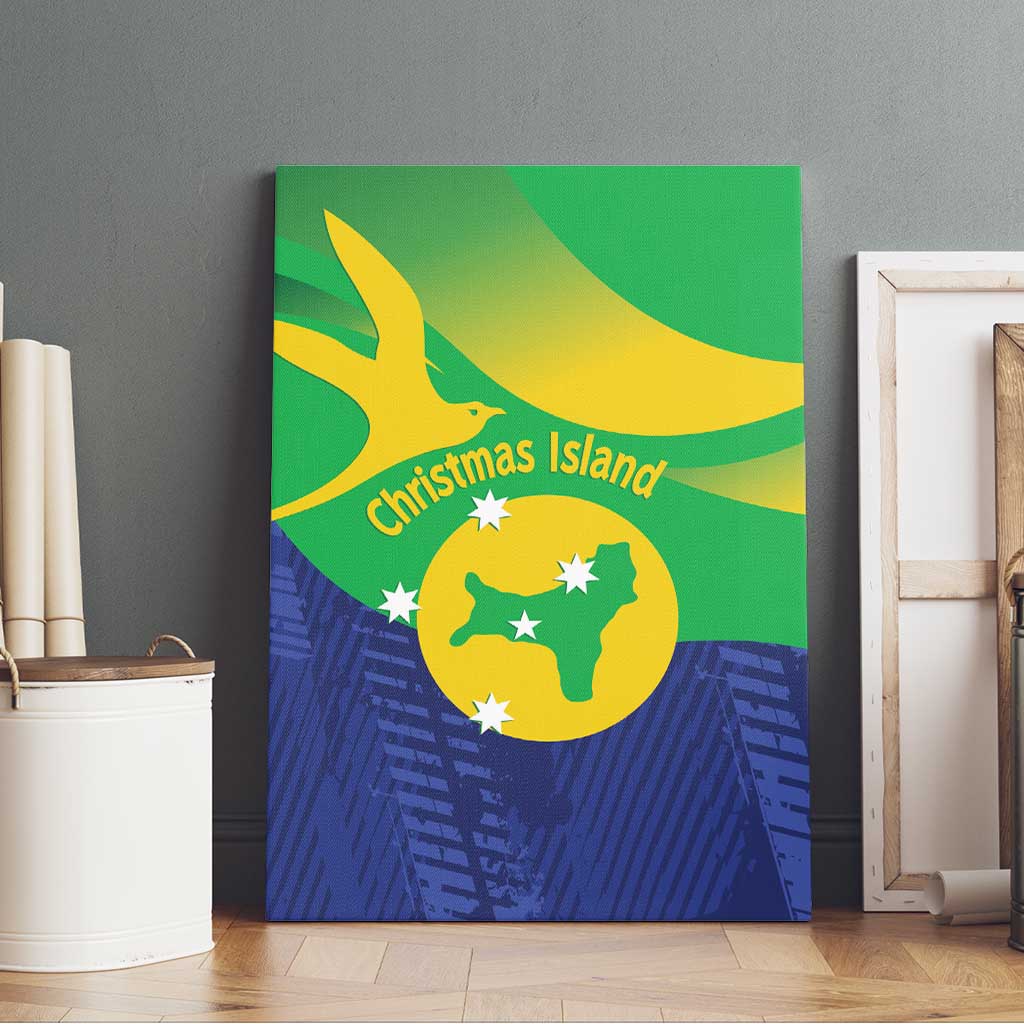 Australia Christmas Island Canvas Wall Art Wilayah Pulau Krismas Flag Color - Aussie Hoodie