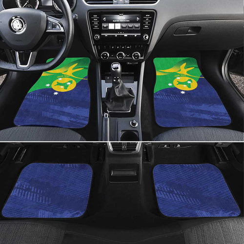 Personalised Australia Christmas Island Car Mats Wilayah Pulau Krismas Flag Color - Aussie Hoodie