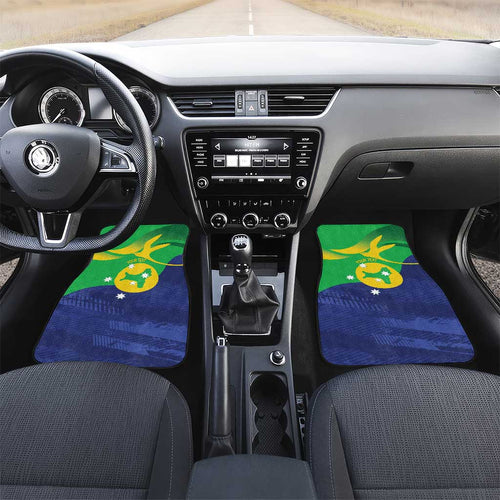 Personalised Australia Christmas Island Car Mats Wilayah Pulau Krismas Flag Color - Aussie Hoodie