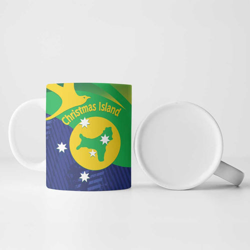 Personalised Australia Christmas Island Ceramic Mug Wilayah Pulau Krismas Flag Color - Aussie Hoodie