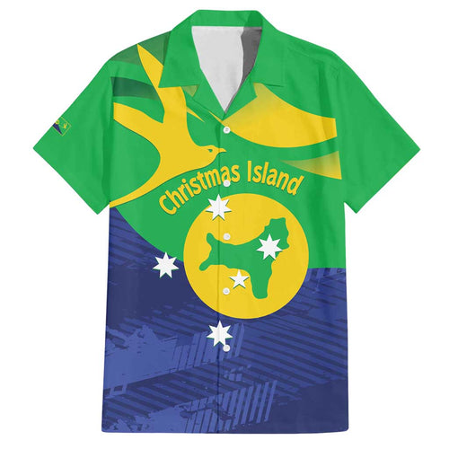 Personalised Australia Christmas Island Family Matching Off Shoulder Maxi Dress and Hawaiian Shirt Wilayah Pulau Krismas Flag Color - Aussie Hoodie