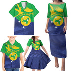 Personalised Australia Christmas Island Family Matching Puletasi and Hawaiian Shirt Wilayah Pulau Krismas Flag Color - Aussie Hoodie