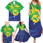 Personalised Australia Christmas Island Family Matching Summer Maxi Dress and Hawaiian Shirt Wilayah Pulau Krismas Flag Color - Aussie Hoodie