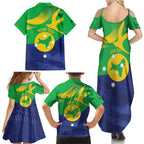Personalised Australia Christmas Island Family Matching Summer Maxi Dress and Hawaiian Shirt Wilayah Pulau Krismas Flag Color - Aussie Hoodie