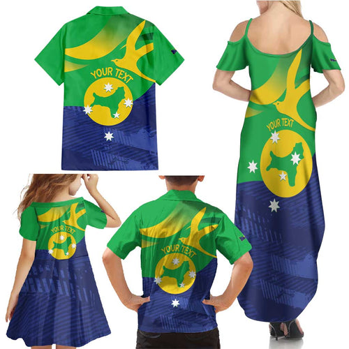 Personalised Australia Christmas Island Family Matching Summer Maxi Dress and Hawaiian Shirt Wilayah Pulau Krismas Flag Color - Aussie Hoodie