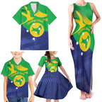 Personalised Australia Christmas Island Family Matching Tank Maxi Dress and Hawaiian Shirt Wilayah Pulau Krismas Flag Color - Aussie Hoodie