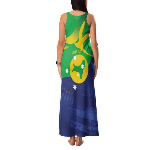 Personalised Australia Christmas Island Family Matching Tank Maxi Dress and Hawaiian Shirt Wilayah Pulau Krismas Flag Color - Aussie Hoodie