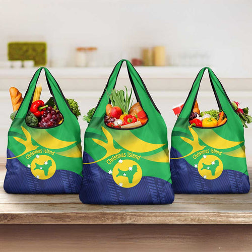 Australia Christmas Island Grocery Bag Wilayah Pulau Krismas Flag Color - Aussie Hoodie