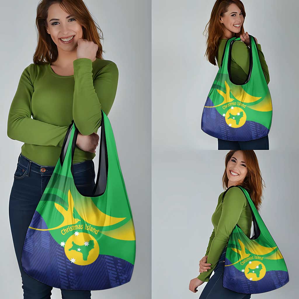 Australia Christmas Island Grocery Bag Wilayah Pulau Krismas Flag Color - Aussie Hoodie
