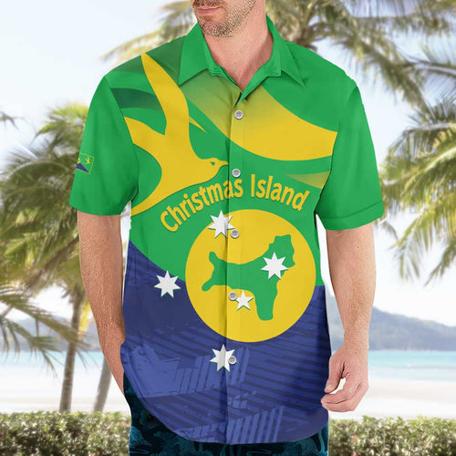 Personalised Australia Christmas Island Hawaiian Shirt Wilayah Pulau Krismas Flag Color - Aussie Hoodie