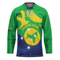 Personalised Australia Christmas Island Hockey Jersey Wilayah Pulau Krismas Flag Color - Aussie Hoodie