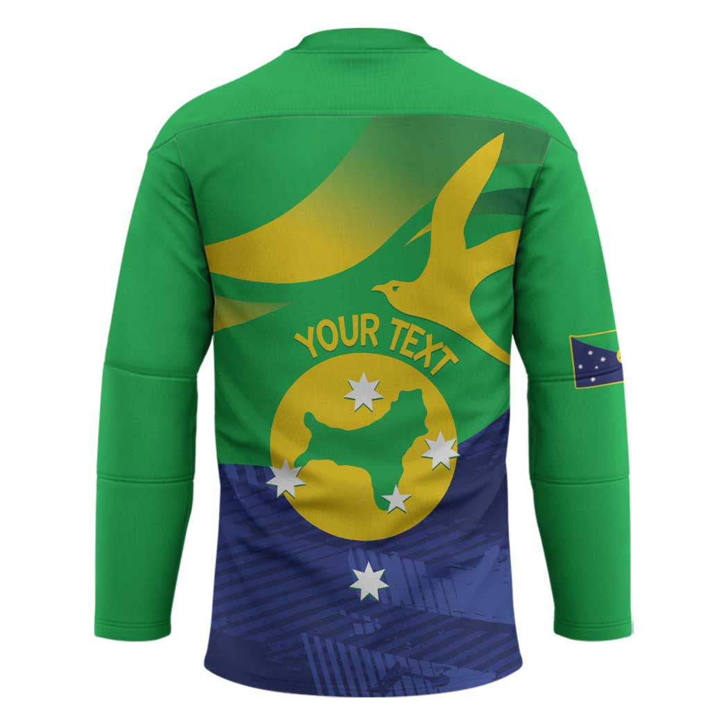 Personalised Australia Christmas Island Hockey Jersey Wilayah Pulau Krismas Flag Color - Aussie Hoodie