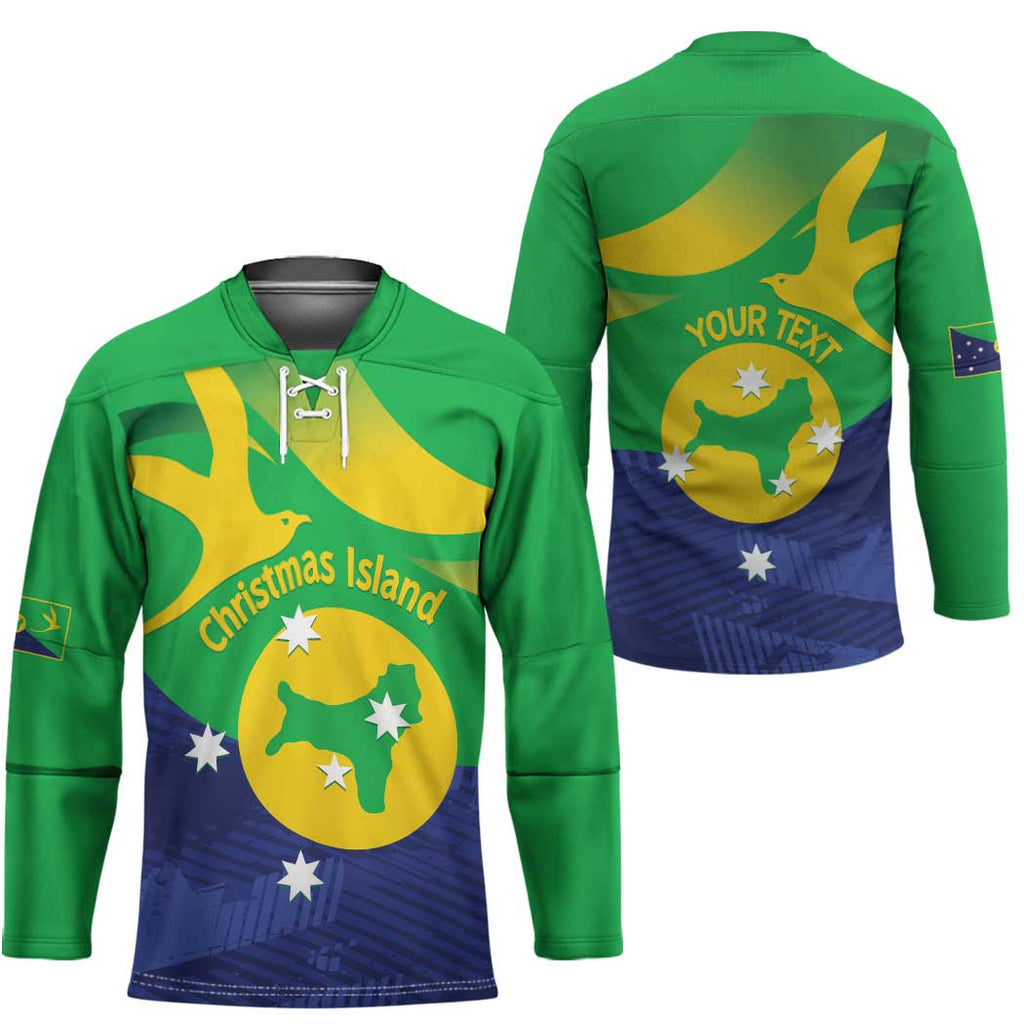 Personalised Australia Christmas Island Hockey Jersey Wilayah Pulau Krismas Flag Color - Aussie Hoodie