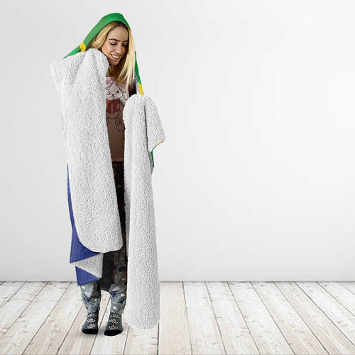 Australia Christmas Island Hooded Blanket Wilayah Pulau Krismas Flag Color - Aussie Hoodie