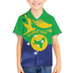 Personalised Australia Christmas Island Kid Hawaiian Shirt Wilayah Pulau Krismas Flag Color - Aussie Hoodie