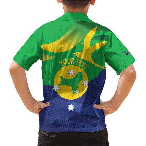 Personalised Australia Christmas Island Kid Hawaiian Shirt Wilayah Pulau Krismas Flag Color - Aussie Hoodie