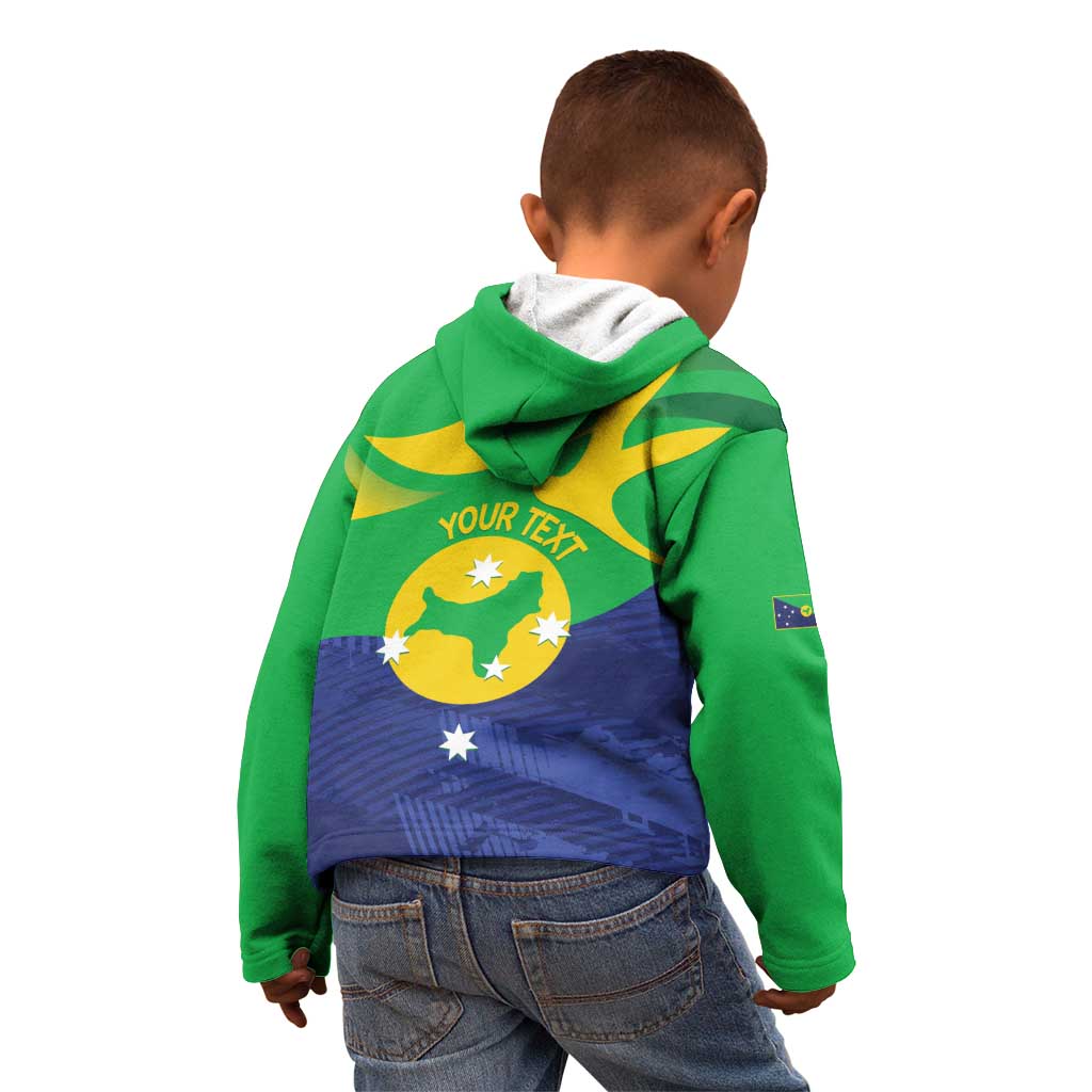 Personalised Australia Christmas Island Kid Hoodie Wilayah Pulau Krismas Flag Color - Aussie Hoodie