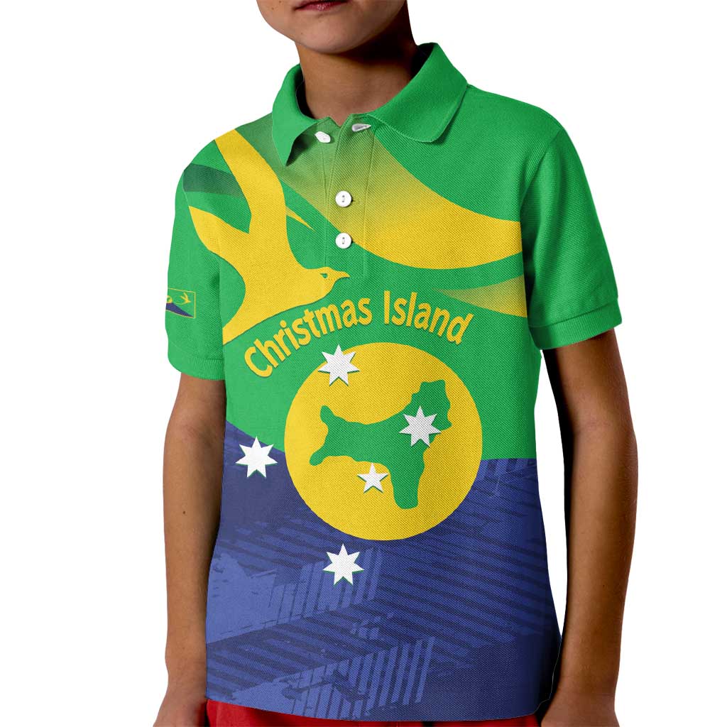 Personalised Australia Christmas Island Kid Polo Shirt Wilayah Pulau Krismas Flag Color - Aussie Hoodie
