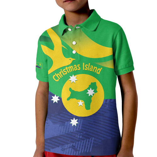 Personalised Australia Christmas Island Kid Polo Shirt Wilayah Pulau Krismas Flag Color - Aussie Hoodie