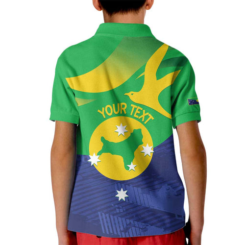 Personalised Australia Christmas Island Kid Polo Shirt Wilayah Pulau Krismas Flag Color - Aussie Hoodie
