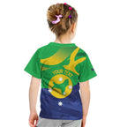 Personalised Australia Christmas Island Kid T Shirt Wilayah Pulau Krismas Flag Color - Aussie Hoodie