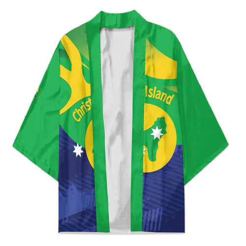 Personalised Australia Christmas Island Kimono Wilayah Pulau Krismas Flag Color - Aussie Hoodie