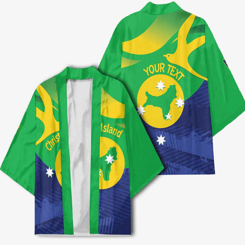 Personalised Australia Christmas Island Kimono Wilayah Pulau Krismas Flag Color - Aussie Hoodie