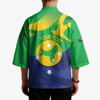 Personalised Australia Christmas Island Kimono Wilayah Pulau Krismas Flag Color - Aussie Hoodie