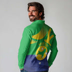 Personalised Australia Christmas Island Long Sleeve Polo Shirt Wilayah Pulau Krismas Flag Color - Aussie Hoodie
