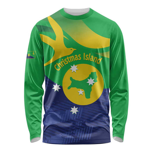 Personalised Australia Christmas Island Long Sleeve Shirt Wilayah Pulau Krismas Flag Color - Aussie Hoodie