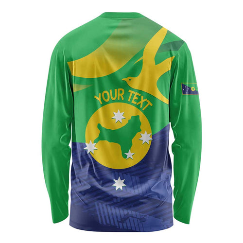 Personalised Australia Christmas Island Long Sleeve Shirt Wilayah Pulau Krismas Flag Color - Aussie Hoodie