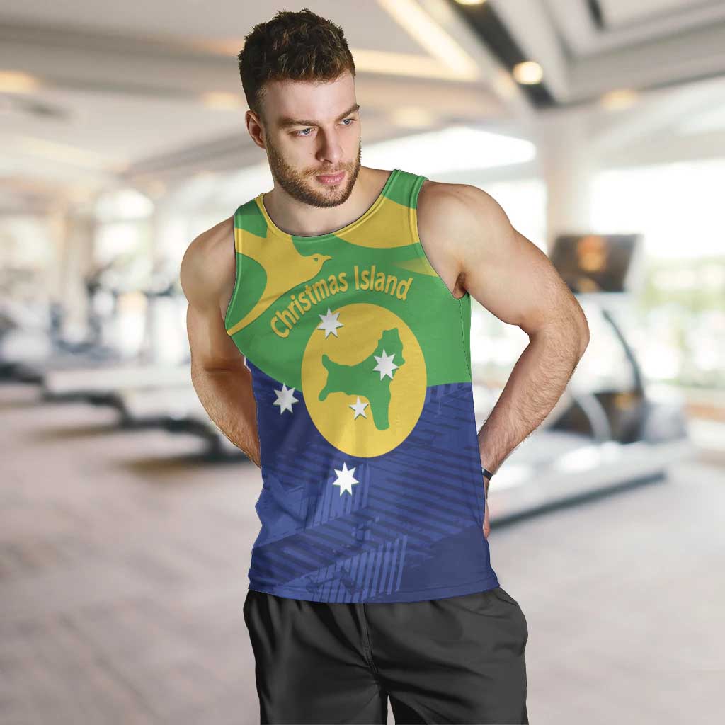 Personalised Australia Christmas Island Men Tank Top Wilayah Pulau Krismas Flag Color - Aussie Hoodie