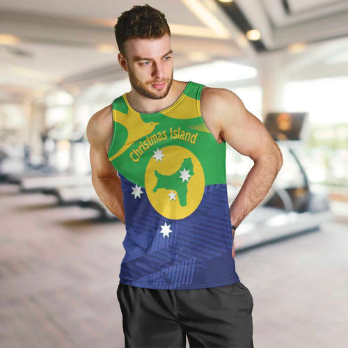 Personalised Australia Christmas Island Men Tank Top Wilayah Pulau Krismas Flag Color - Aussie Hoodie