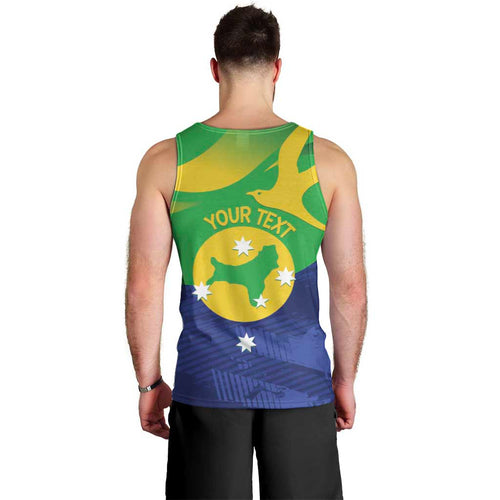 Personalised Australia Christmas Island Men Tank Top Wilayah Pulau Krismas Flag Color - Aussie Hoodie
