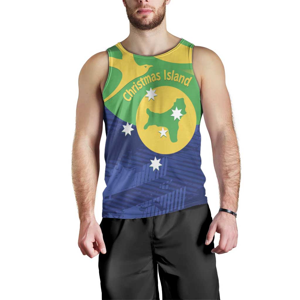 Personalised Australia Christmas Island Men Tank Top Wilayah Pulau Krismas Flag Color - Aussie Hoodie