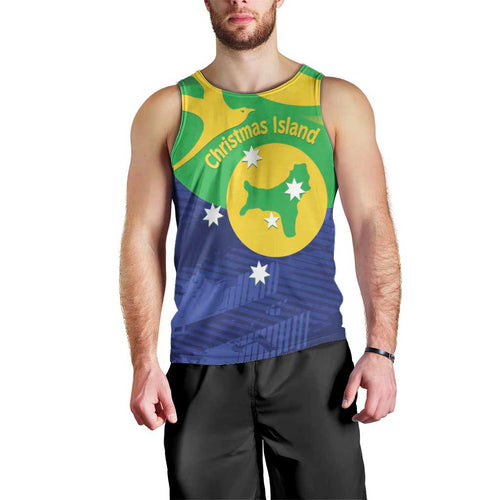 Personalised Australia Christmas Island Men Tank Top Wilayah Pulau Krismas Flag Color - Aussie Hoodie