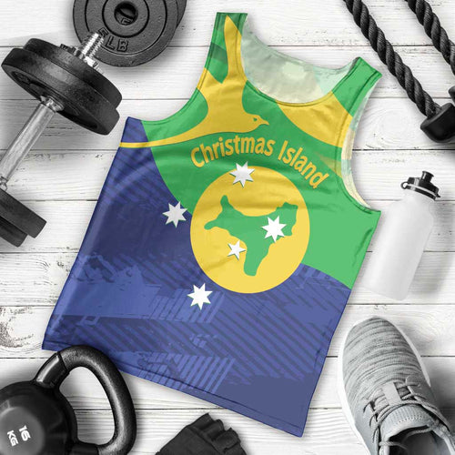 Personalised Australia Christmas Island Men Tank Top Wilayah Pulau Krismas Flag Color - Aussie Hoodie