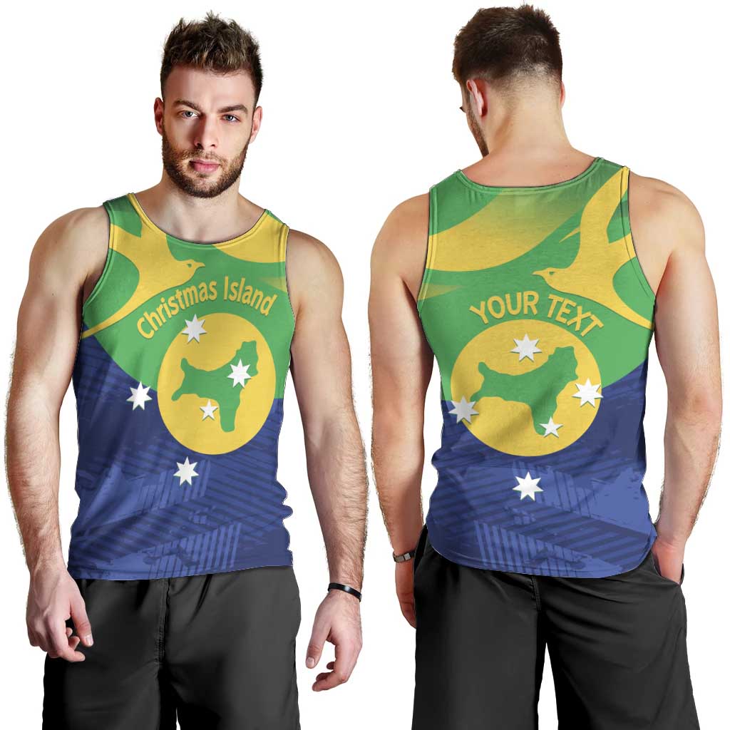 Personalised Australia Christmas Island Men Tank Top Wilayah Pulau Krismas Flag Color - Aussie Hoodie