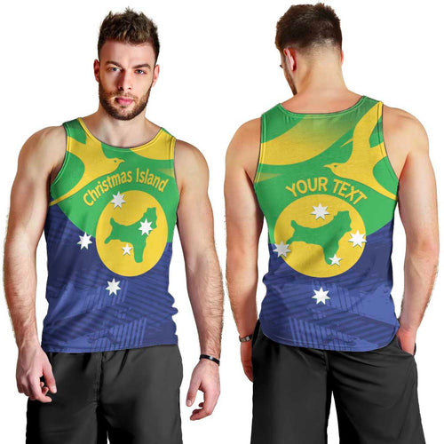Personalised Australia Christmas Island Men Tank Top Wilayah Pulau Krismas Flag Color - Aussie Hoodie