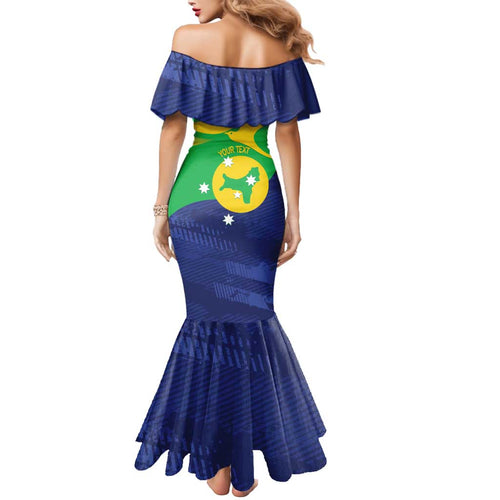 Personalised Australia Christmas Island Mermaid Dress Wilayah Pulau Krismas Flag Color - Aussie Hoodie