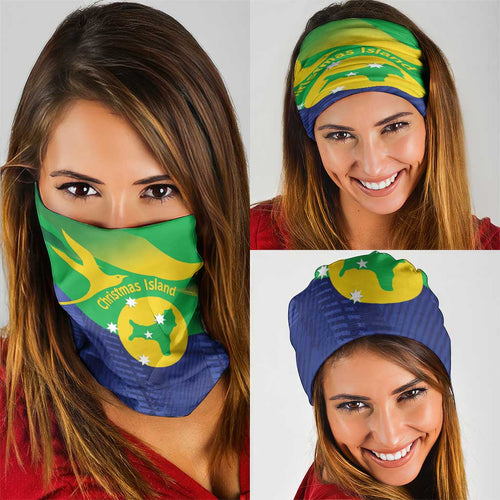 Australia Christmas Island Neck Gaiter Wilayah Pulau Krismas Flag Color - Aussie Hoodie
