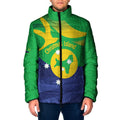 Personalised Australia Christmas Island Padded Jacket Wilayah Pulau Krismas Flag Color - Aussie Hoodie