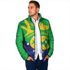 Personalised Australia Christmas Island Padded Jacket Wilayah Pulau Krismas Flag Color - Aussie Hoodie