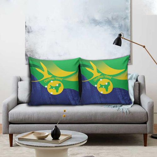 Australia Christmas Island Pillow Cover Wilayah Pulau Krismas Flag Color - Aussie Hoodie