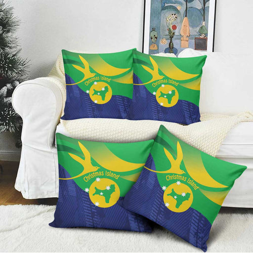 Australia Christmas Island Pillow Cover Wilayah Pulau Krismas Flag Color - Aussie Hoodie