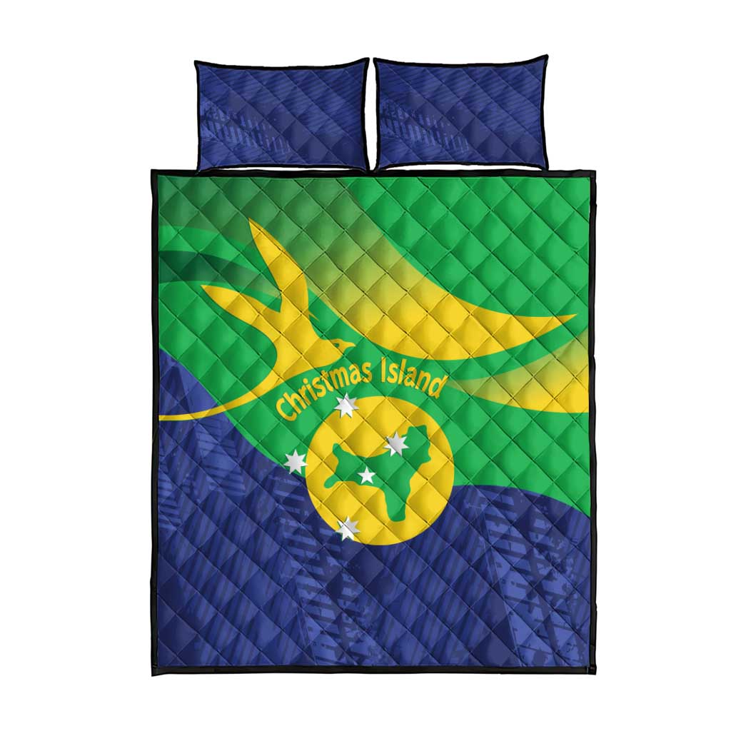 Australia Christmas Island Quilt Bed Set Wilayah Pulau Krismas Flag Color - Aussie Hoodie