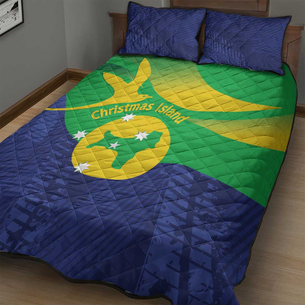 Australia Christmas Island Quilt Bed Set Wilayah Pulau Krismas Flag Color - Aussie Hoodie